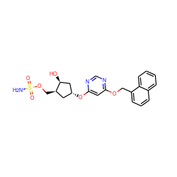 NS(=O)(=O)OC[C@@H]1C[C@@H](Oc2cc(OCc3cccc4ccccc34)ncn2)C[C@@H]1O ZINC000114582862