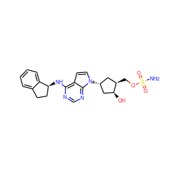 NS(=O)(=O)OC[C@@H]1C[C@@H](n2ccc3c(N[C@H]4CCc5ccccc54)ncnc32)C[C@@H]1O ZINC000058660702