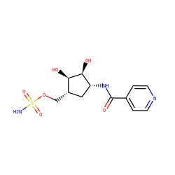 NS(=O)(=O)OC[C@H]1C[C@@H](NC(=O)c2ccncc2)[C@H](O)[C@@H]1O ZINC000114582498