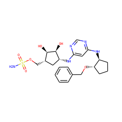 NS(=O)(=O)OC[C@H]1C[C@@H](Nc2cc(N[C@H]3CCC[C@@H]3OCc3ccccc3)ncn2)[C@H](O)[C@@H]1O ZINC000114582715