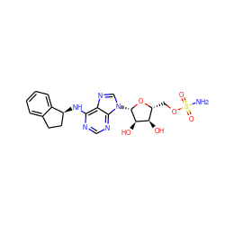 NS(=O)(=O)OC[C@H]1O[C@@H](n2cnc3c(N[C@H]4CCc5ccccc54)ncnc32)[C@H](O)[C@@H]1O ZINC000084635086