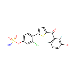 NS(=O)(=O)Oc1ccc(-c2ccc(C(=O)c3c(F)ccc(O)c3F)s2)c(Cl)c1 ZINC001772652767