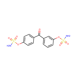 NS(=O)(=O)Oc1ccc(C(=O)c2cccc(OS(N)(=O)=O)c2)cc1 ZINC000013444978