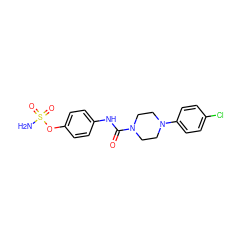 NS(=O)(=O)Oc1ccc(NC(=O)N2CCN(c3ccc(Cl)cc3)CC2)cc1 ZINC000474604827