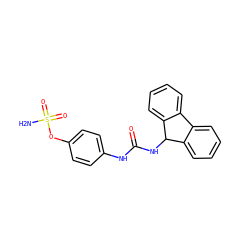 NS(=O)(=O)Oc1ccc(NC(=O)NC2c3ccccc3-c3ccccc32)cc1 ZINC000084670333