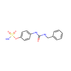 NS(=O)(=O)Oc1ccc(NC(=O)NCc2ccccc2)cc1 ZINC000096258390