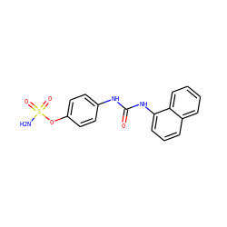NS(=O)(=O)Oc1ccc(NC(=O)Nc2cccc3ccccc23)cc1 ZINC000084670330