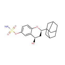 NS(=O)(=O)Oc1ccc2c(c1)[C@H](O)C[C@H](C13CC4CC(CC(C4)C1)C3)O2 ZINC000013491352