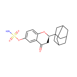 NS(=O)(=O)Oc1ccc2c(c1)C(=O)C[C@H](C13CC4CC(CC(C4)C1)C3)O2 ZINC000013491346