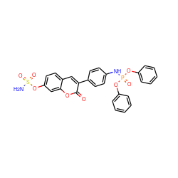 NS(=O)(=O)Oc1ccc2cc(-c3ccc(NP(=O)(Oc4ccccc4)Oc4ccccc4)cc3)c(=O)oc2c1 ZINC000653863992