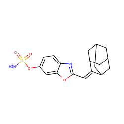 NS(=O)(=O)Oc1ccc2nc(C=C3C4CC5CC(C4)CC3C5)oc2c1 ZINC000013587733