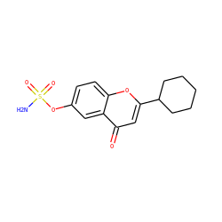 NS(=O)(=O)Oc1ccc2oc(C3CCCCC3)cc(=O)c2c1 ZINC000013491332