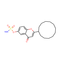 NS(=O)(=O)Oc1ccc2oc(C3CCCCCCCCCCC3)cc(=O)c2c1 ZINC000013491333