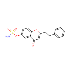 NS(=O)(=O)Oc1ccc2oc(CCc3ccccc3)cc(=O)c2c1 ZINC000013491328