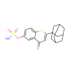 NS(=O)(=O)Oc1ccc2sc(C34CC5CC(CC(C5)C3)C4)cc(=O)c2c1 ZINC000003982039