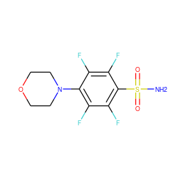 NS(=O)(=O)c1c(F)c(F)c(N2CCOCC2)c(F)c1F ZINC000095588162