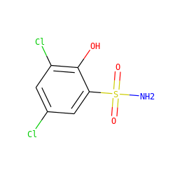 NS(=O)(=O)c1cc(Cl)cc(Cl)c1O ZINC000001635785