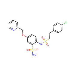 NS(=O)(=O)c1cc(OCc2ccccn2)ccc1NS(=O)(=O)CCc1ccc(Cl)cc1 ZINC000144078264