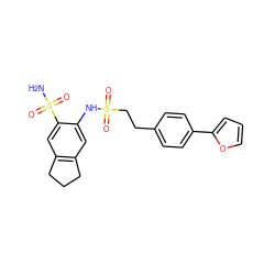 NS(=O)(=O)c1cc2c(cc1NS(=O)(=O)CCc1ccc(-c3ccco3)cc1)CCC2 ZINC000147836363