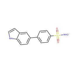 NS(=O)(=O)c1ccc(-c2ccc3[nH]ccc3c2)cc1 ZINC000653687458