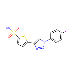 NS(=O)(=O)c1ccc(-c2cn(-c3ccc(I)cc3)nn2)s1 ZINC000096913517