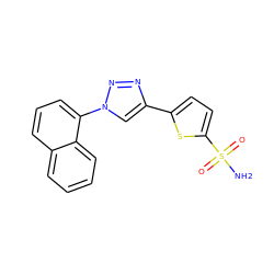 NS(=O)(=O)c1ccc(-c2cn(-c3cccc4ccccc34)nn2)s1 ZINC000095920911