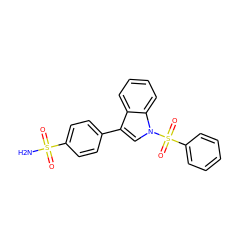 NS(=O)(=O)c1ccc(-c2cn(S(=O)(=O)c3ccccc3)c3ccccc23)cc1 ZINC000653688957