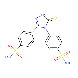 NS(=O)(=O)c1ccc(-c2n[nH]c(=S)n2-c2ccc(S(N)(=O)=O)cc2)cc1 ZINC000103269618