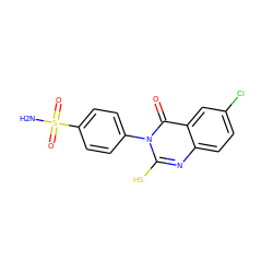 NS(=O)(=O)c1ccc(-n2c(S)nc3ccc(Cl)cc3c2=O)cc1 ZINC000653795293