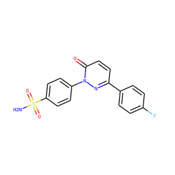 NS(=O)(=O)c1ccc(-n2nc(-c3ccc(F)cc3)ccc2=O)cc1 ZINC000653716018