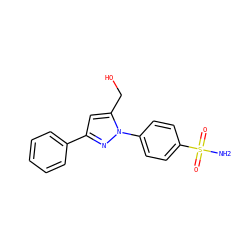 NS(=O)(=O)c1ccc(-n2nc(-c3ccccc3)cc2CO)cc1 ZINC000095592905