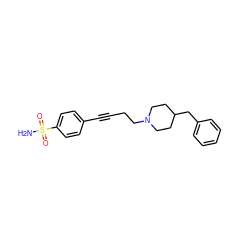 NS(=O)(=O)c1ccc(C#CCCN2CCC(Cc3ccccc3)CC2)cc1 ZINC000013798571