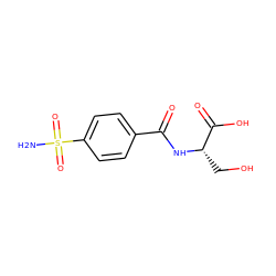 NS(=O)(=O)c1ccc(C(=O)N[C@@H](CO)C(=O)O)cc1 ZINC000027636983