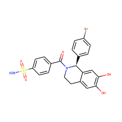 NS(=O)(=O)c1ccc(C(=O)N2CCc3cc(O)c(O)cc3[C@@H]2c2ccc(Br)cc2)cc1 ZINC001772651316