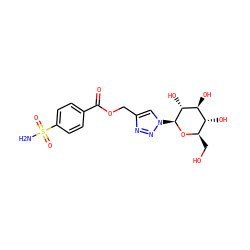 NS(=O)(=O)c1ccc(C(=O)OCc2cn([C@@H]3O[C@H](CO)[C@@H](O)[C@H](O)[C@H]3O)nn2)cc1 ZINC000014951466