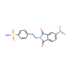 NS(=O)(=O)c1ccc(CCN2C(=O)c3ccc([N+](=O)[O-])cc3C2=O)cc1 ZINC000103260816