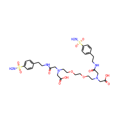 NS(=O)(=O)c1ccc(CCNC(=O)CN(CCOCCOCCN(CC(=O)O)CC(=O)NCCc2ccc(S(N)(=O)=O)cc2)CC(=O)O)cc1 ZINC000095611972