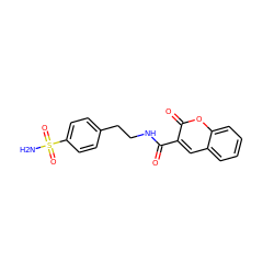 NS(=O)(=O)c1ccc(CCNC(=O)c2cc3ccccc3oc2=O)cc1 ZINC000004749745