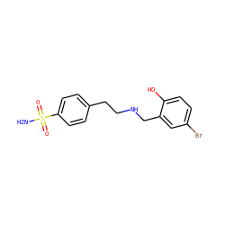 NS(=O)(=O)c1ccc(CCNCc2cc(Br)ccc2O)cc1 ZINC000105417270