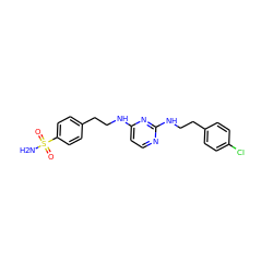 NS(=O)(=O)c1ccc(CCNc2ccnc(NCCc3ccc(Cl)cc3)n2)cc1 ZINC000071318505