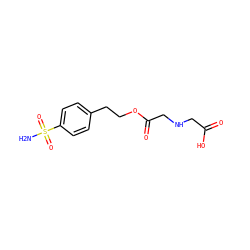 NS(=O)(=O)c1ccc(CCOC(=O)CNCC(=O)O)cc1 ZINC000013472898