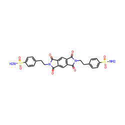 NS(=O)(=O)c1ccc(CCn2c(=O)c3cc4c(=O)n(CCc5ccc(S(N)(=O)=O)cc5)c(=O)c4cc3c2=O)cc1 ZINC001772586105