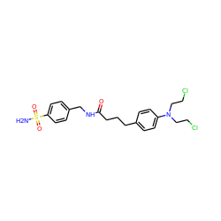 NS(=O)(=O)c1ccc(CNC(=O)CCCc2ccc(N(CCCl)CCCl)cc2)cc1 ZINC001772633837