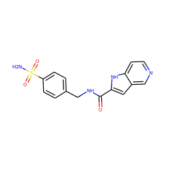 NS(=O)(=O)c1ccc(CNC(=O)c2cc3cnccc3[nH]2)cc1 ZINC001772624569