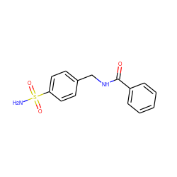 NS(=O)(=O)c1ccc(CNC(=O)c2ccccc2)cc1 ZINC000000251799