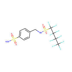 NS(=O)(=O)c1ccc(CNS(=O)(=O)C(F)(F)C(F)(F)C(F)(F)C(F)(F)F)cc1 ZINC000034718108