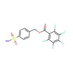 NS(=O)(=O)c1ccc(COC(=O)c2c(F)c(F)c(F)c(F)c2F)cc1 ZINC000013835324