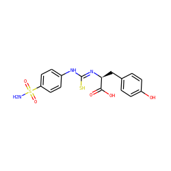 NS(=O)(=O)c1ccc(N/C(S)=N/[C@@H](Cc2ccc(O)cc2)C(=O)O)cc1 ZINC000005740808