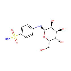 NS(=O)(=O)c1ccc(N[C@@H]2O[C@@H](CO)[C@@H](O)[C@H](O)[C@@H]2O)cc1 ZINC000095607038