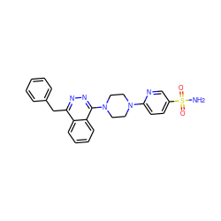 NS(=O)(=O)c1ccc(N2CCN(c3nnc(Cc4ccccc4)c4ccccc34)CC2)nc1 ZINC000040424928